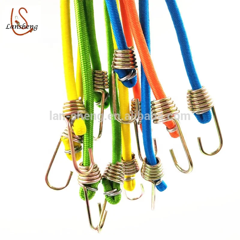 Elastic wear resistant braided cord luggage rope with hook