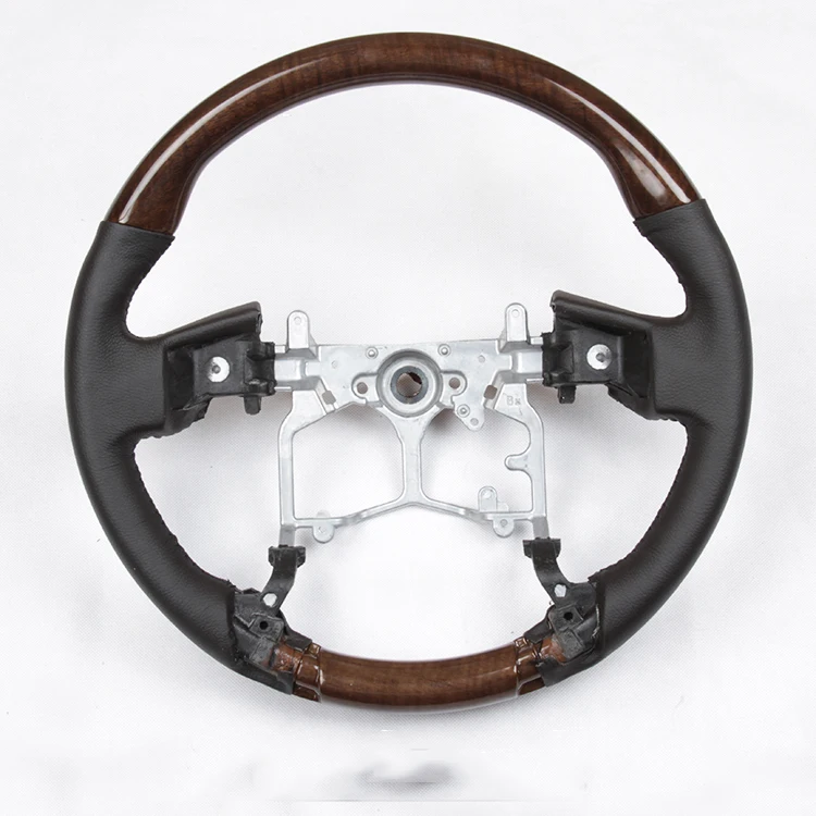 Aluminum Alloy Steering Wheel With Wooden For Toyota Land Cruiser PradoLC150 Accessories 2010-2017