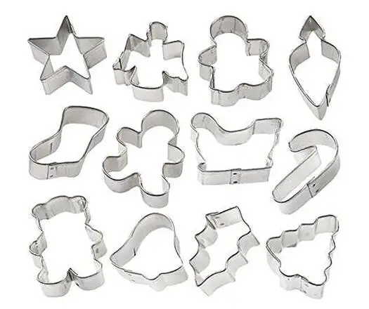 
Leatchliving 12 pieces Mini Christmas Theme Cookie Cutters Set 