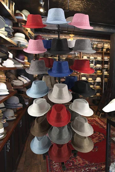 commercial hat racks Shop fitting metal rotating hanging hats display racks