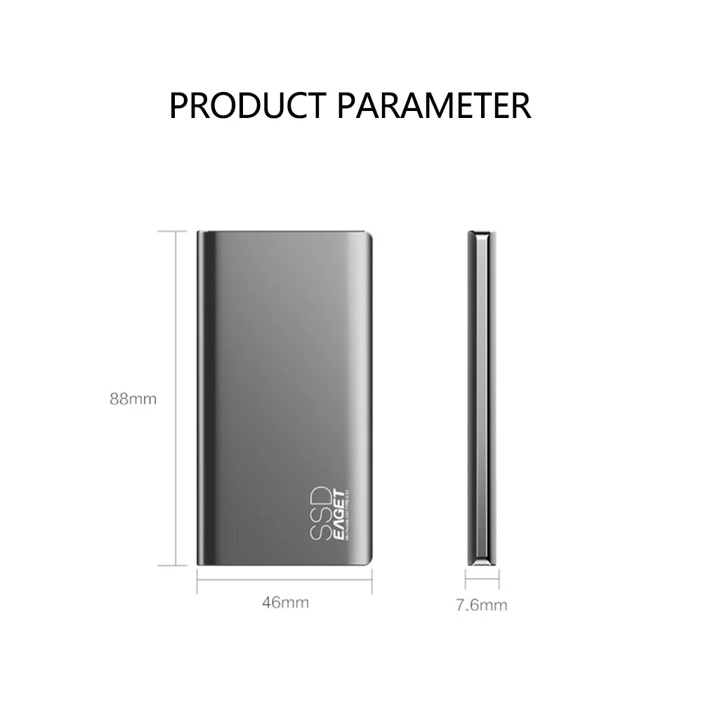 Eaget OEM SSD TYPE C 128gb Portable External pssd for laptop notebook SSD