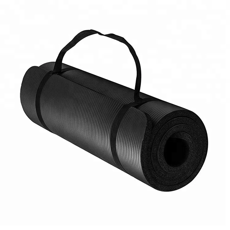 Mass production 10mm sports yoga mat,black yoga mat,anti slip gym mat
