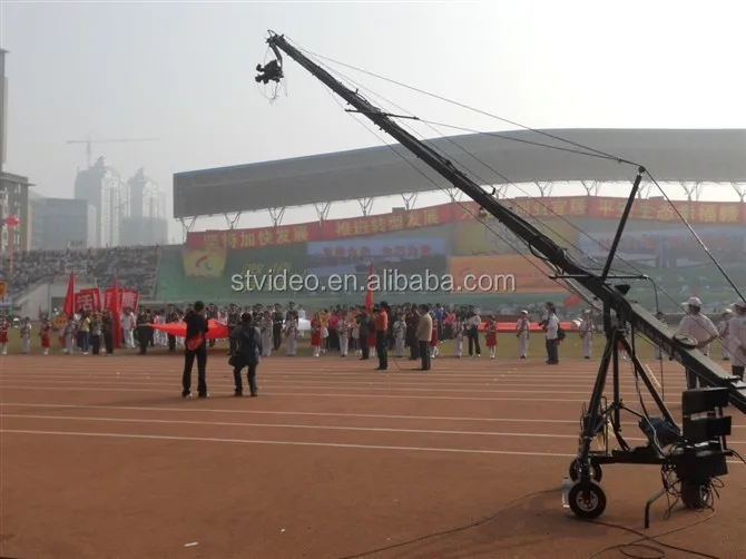Professional 15meters Jimmy Jib Camera Crane for film/video/wedding/conference/church shooting with 3axis head