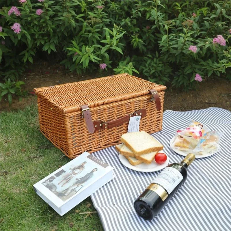 Wicker Picnic Hamper Basket 4 Person