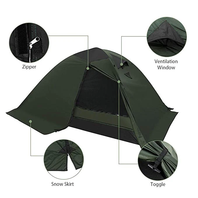 
2 Person 4 Seasons Dome Tent for Outdoor Backpacking Hiking Climbing 