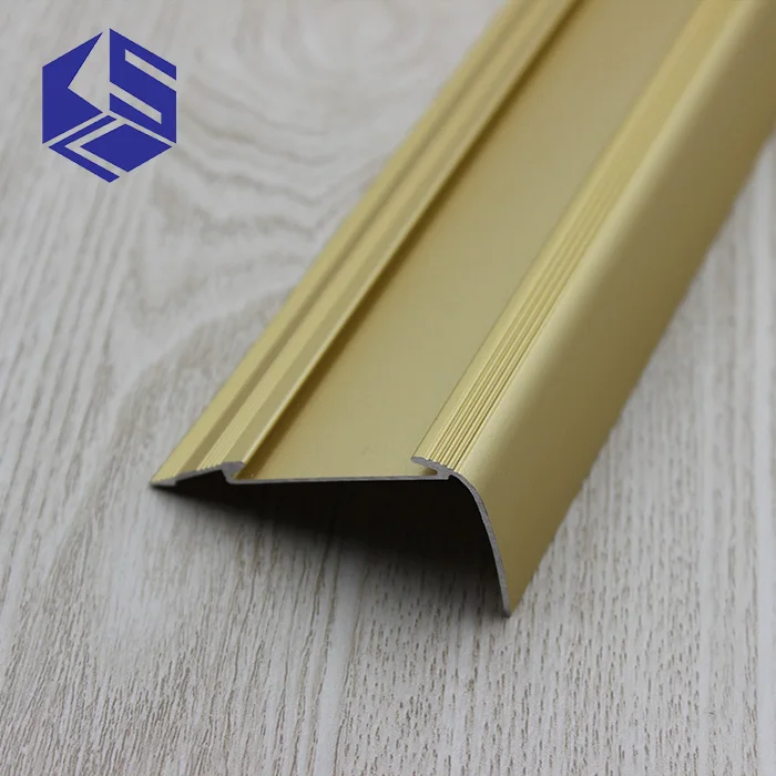 Durable decorative aluminum anti-slip L shape stair nosing strip for concrete stairs