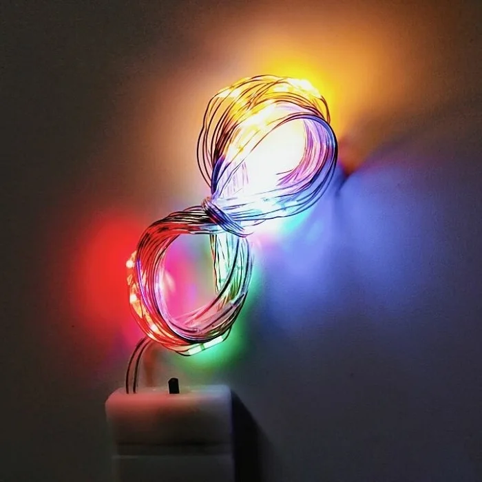 CR2032 кнопочный батарейный медный провод светодиодная сказочная гирлянда