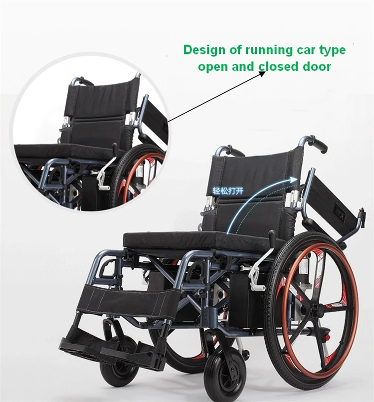 China wheelchair wholesalers standard aluminum handicapped cheapest portable foldable power electric wheelchair for old man