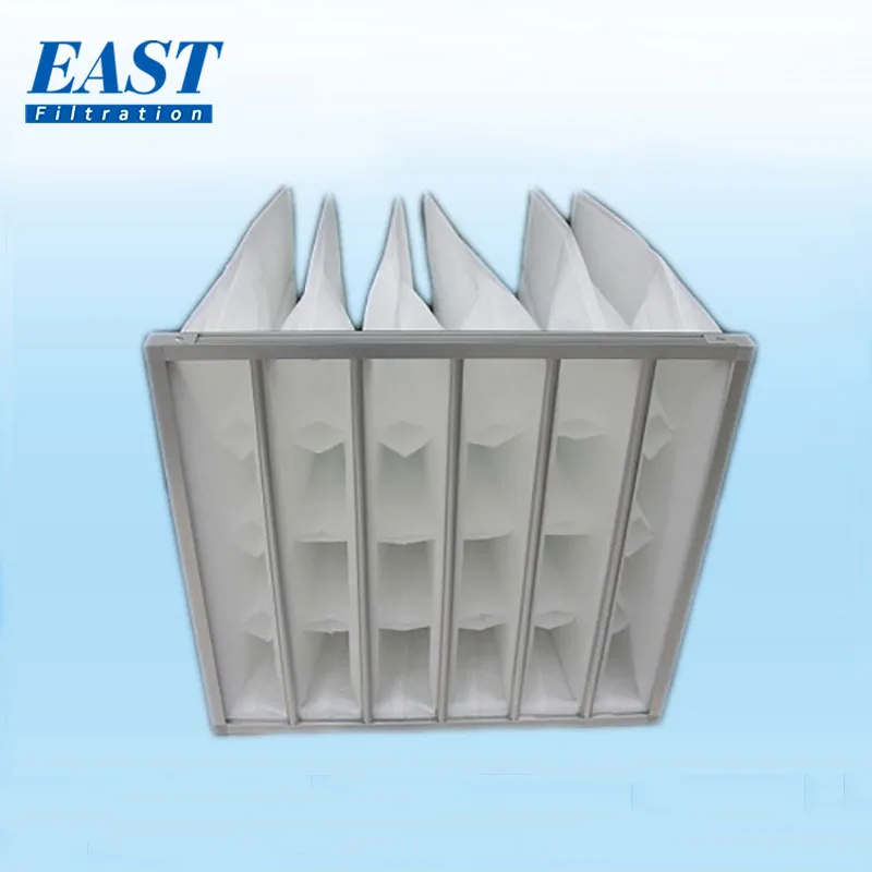 Best quality G4 G5 F6 F7 F8 customized size fiber glass paper air filter material pocket filter bag for car