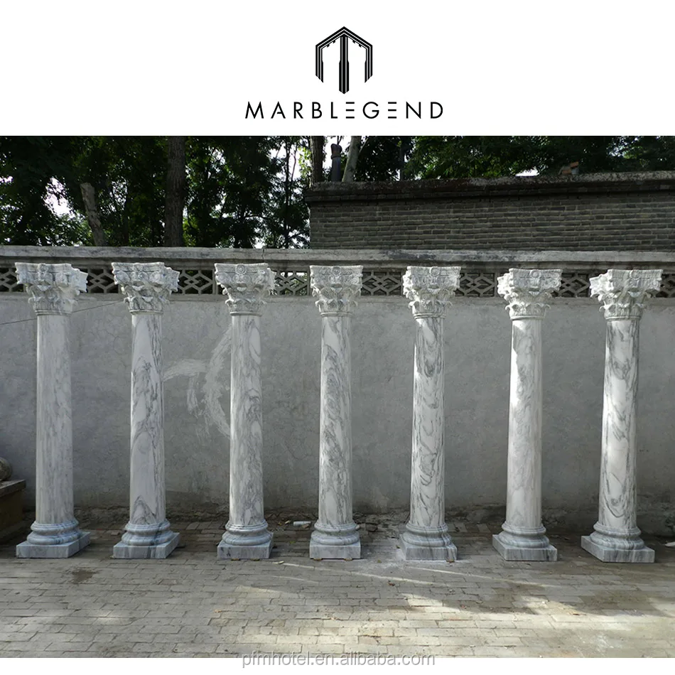 PFM entrance gate round pillar designs marble stone column pillar for sale