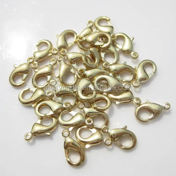 15MM brass lobster claw clasp with protect oil 14k yellow gold lobster clasp