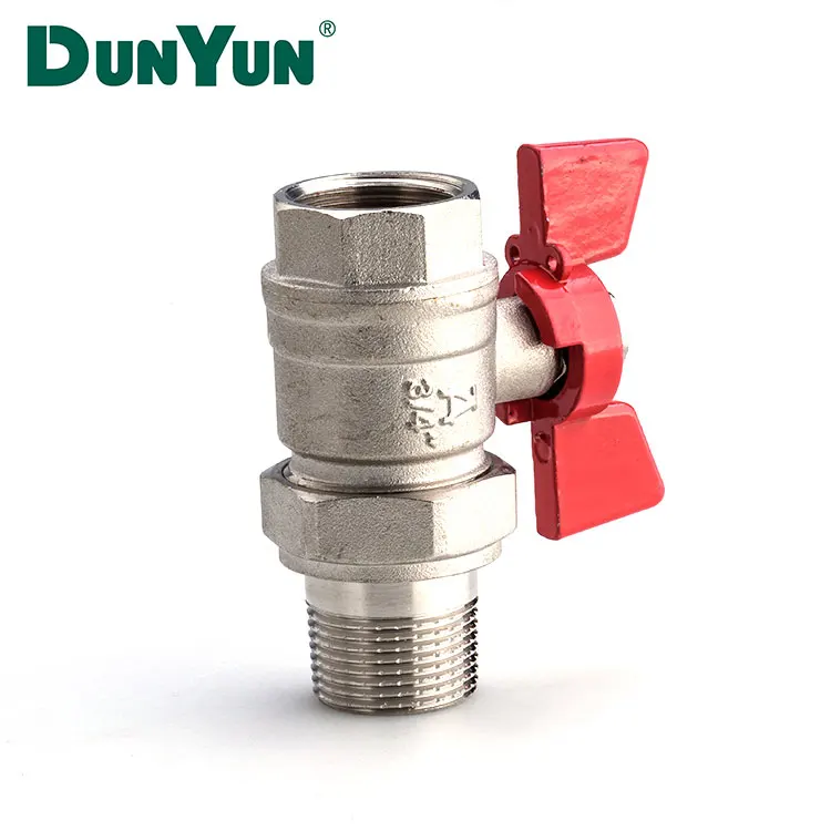 Лидер продаж, латунный компрессионный шаровой клапан с никелированным покрытием для трубы из pex