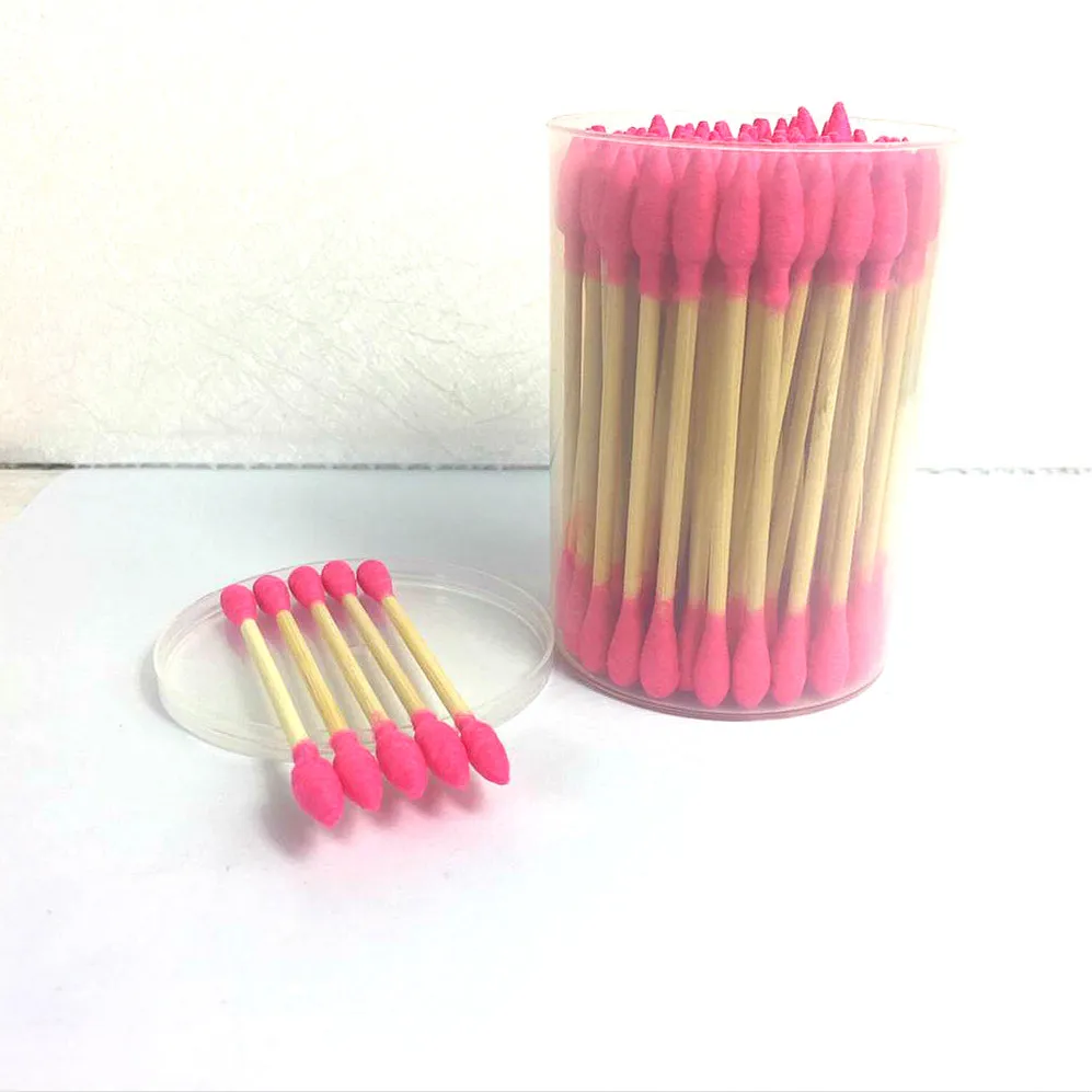 2021 Double Head Tip Bamboo Wooden Stick Cotton Swabs