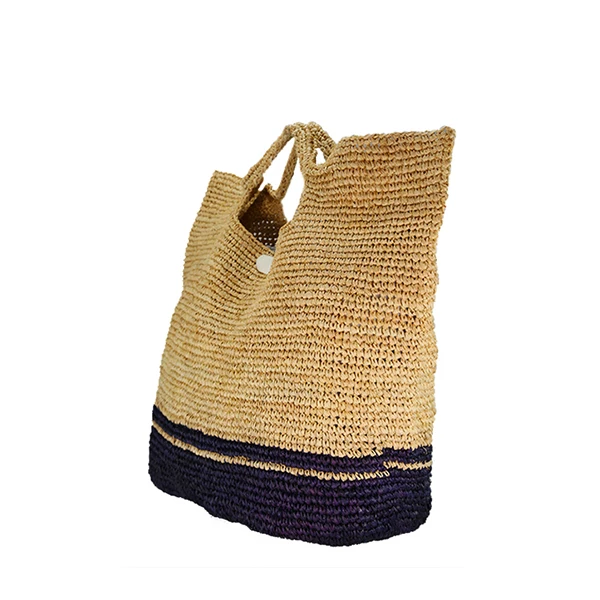 
Handmade crocheted Large Straw Raffia Bag with stone closure MOQ 100PCS 