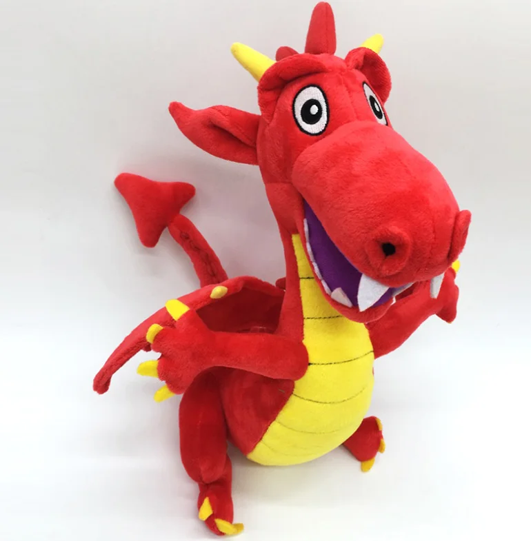 Custom stuffed animal toy red plush fire-breathing dragon
