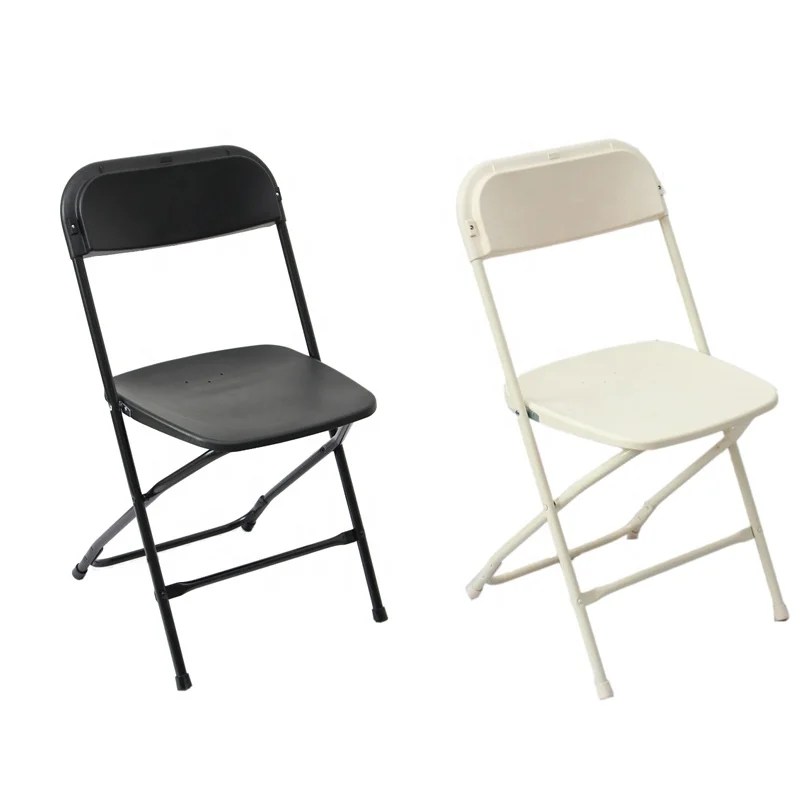 2-Pack Black Plastic Concert Folding Chair Commercial Quality Stackable Outdoor Event Wedding Party Chairs