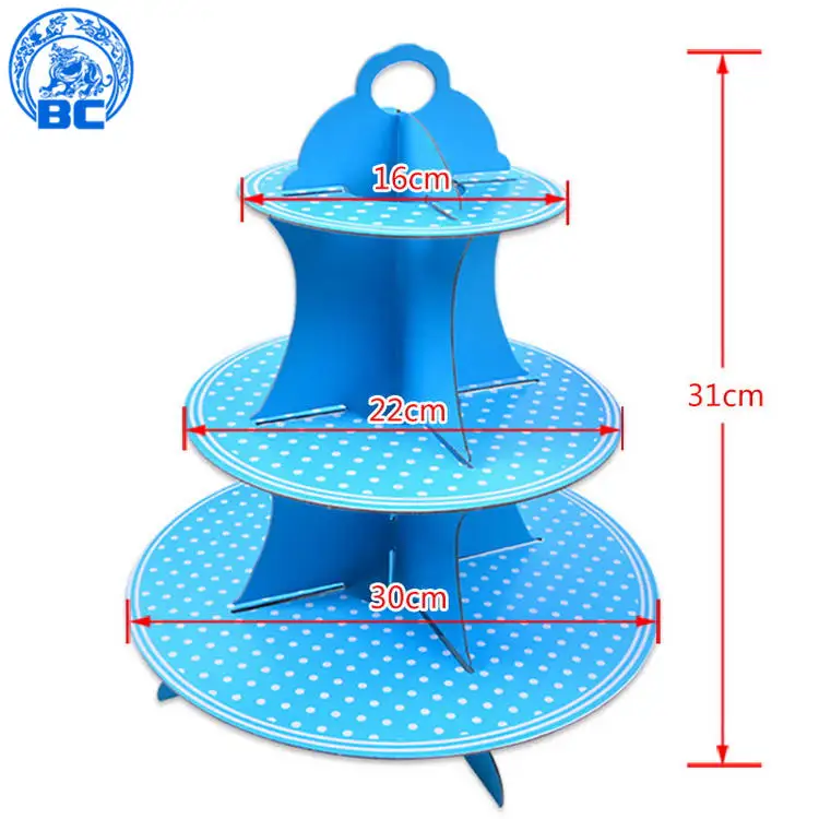 
2018 Factory supplies 3-Tier Corrugated Cupcake cake Stands for kids birthday party 