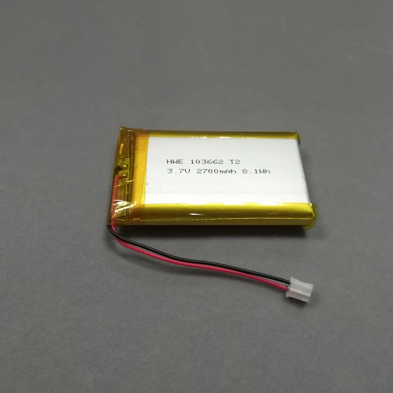 High Capacity Rechargeable 103662  2700mAh li-polymer battery Lipo Battery 3.7V for digital device