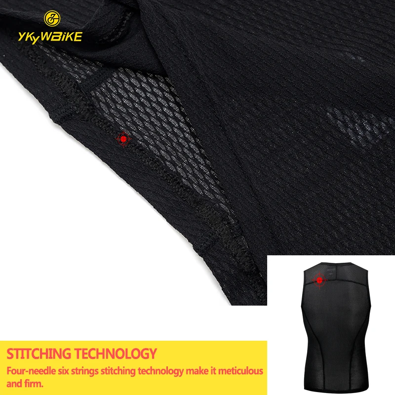 
YKYWBIKE OEM Custom Logo Mesh Underwear Cycling Vest Cycling Base Layer 