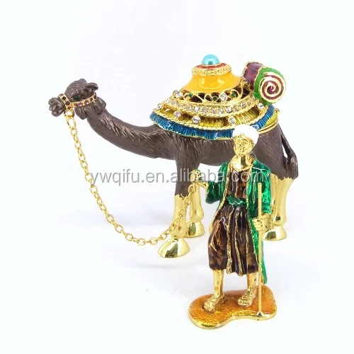 QF3969 Factory wholesale camel shaped metal jewelry box for birthday party souvenir