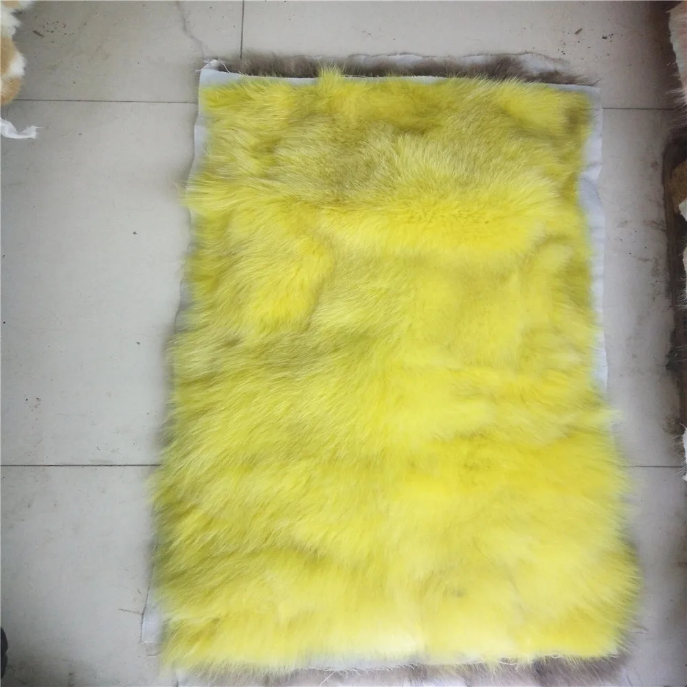 Factory Direct Sale Natural Fox fur Blanket Real Fox Belly Splicing Fur Plate 45*95cm