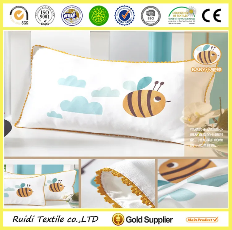 100% natural silk cartoon animal design printed toddler kids baby pillow case for bedding use