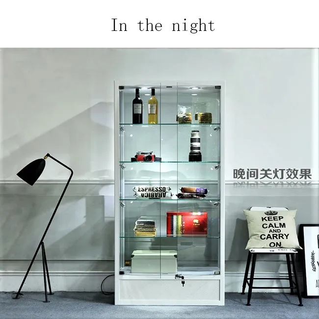 Hot sale Tempered Glass wooden Jewelry Display Showcase/portable jewelry display showcase