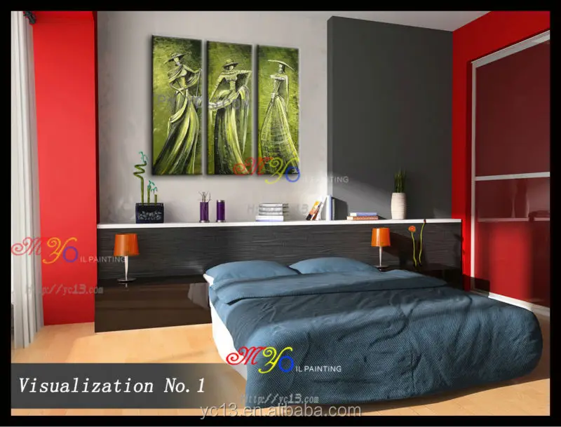 Красивая hot sex африканские женщины ручная роспись современный дом декора подставил картина маслом