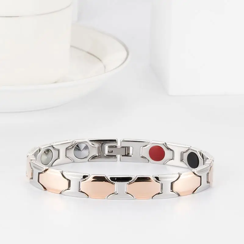 Factory Personalized Healthy Germanium Men Women Gold Plated Custom Stainless Steel Bracelet