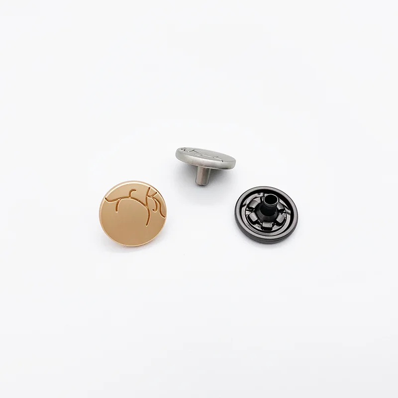 Custom Metal Leather Fashion Bag Clothing Button Fastener Metal Button