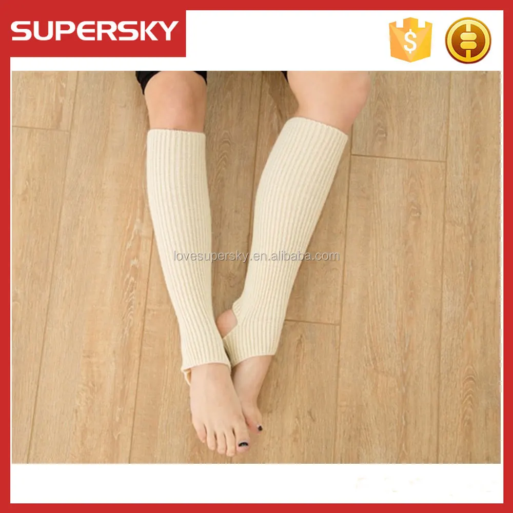 T19 Womens Thigh High Ribbed Knit Leg Warmers Girl Crochet Dance Yoga Sock