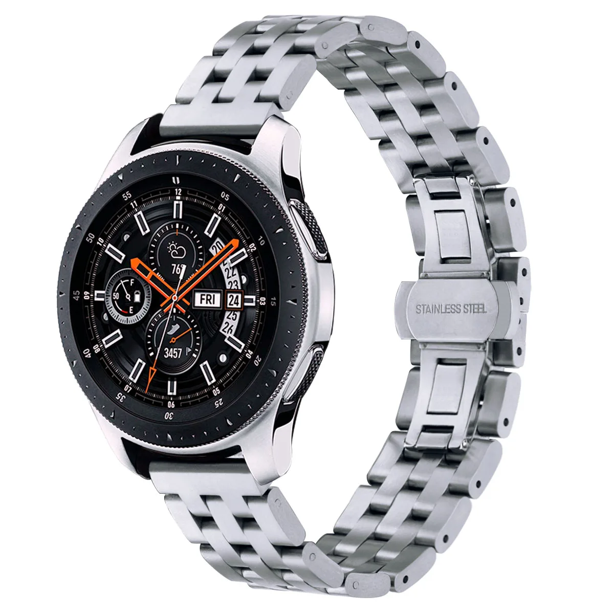 Регулируемый 5 звеньев металлический ремешок из нержавеющей стали ремешок для часов браслет для Samsung Galaxy умные часы ремешки