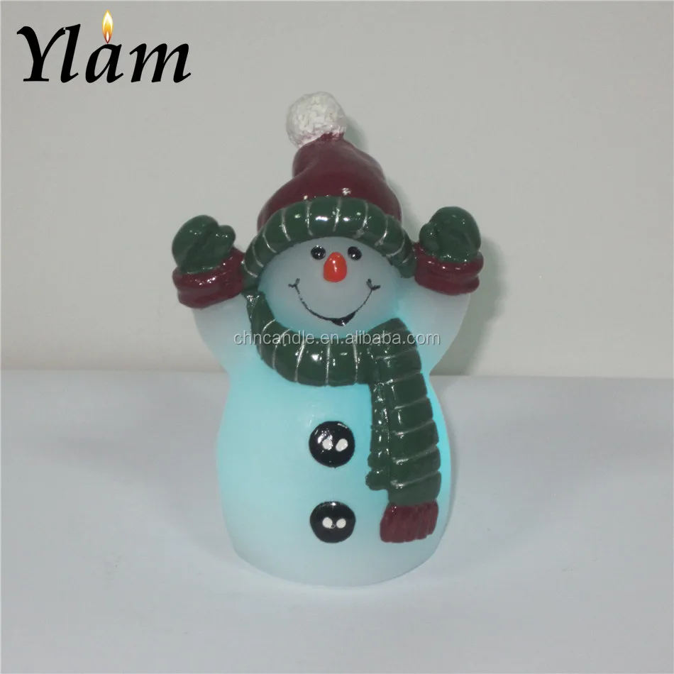 Snow Man Flameless Christmas Led Candle Electronic Candle For Christmas Decoration Gifts