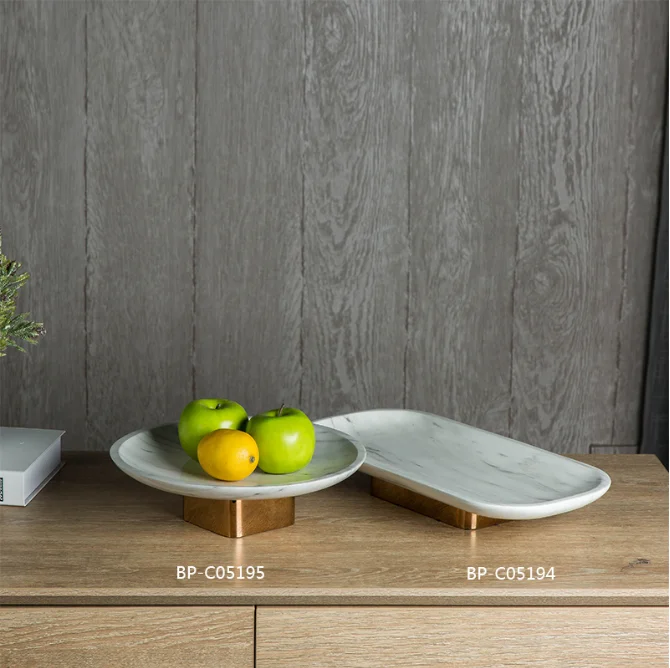 New original design modern times decorative tray marble pattern fruit tray for Wedding and Home Decor
