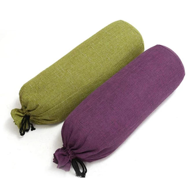 Hot Selling Round Rectangular Shape Organic Yoga Bolster Meditation Pilates Yoga Pillow Buckwheat Cotton Inside