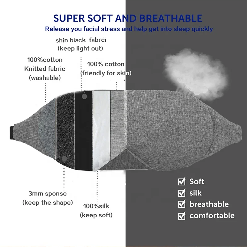 Пользовательская Высококачественная Роскошная переносная маска для сна с эффектом памяти объемная глаз большого размера