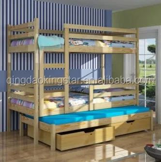 single bunk wooden bed