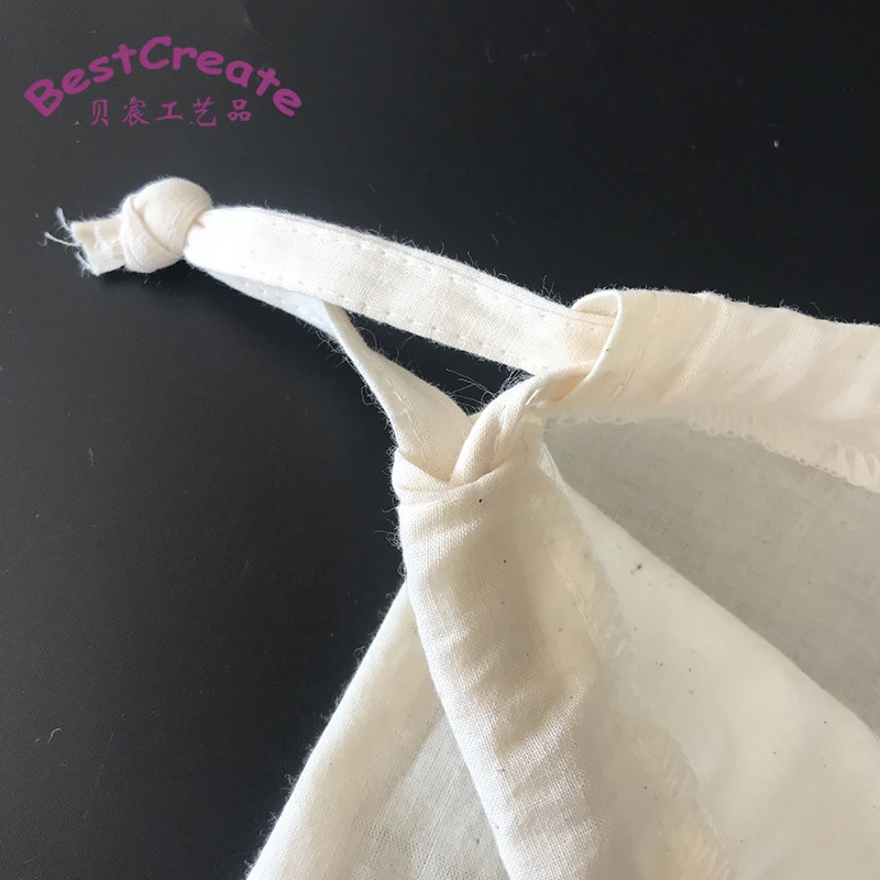 
Custom Logo Printed Large 30x45cm Drawstring Natural Cotton Apparel dust bags 