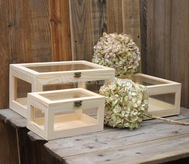 Wooden packing box with acrylic cover for wholesale