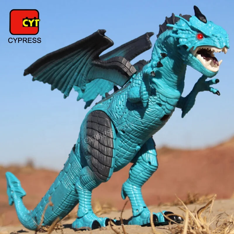 Оптовая продажа, пластиковый Электрический реалистичный динозавр, игрушка, Радиоуправляемый динозавр с распылителем