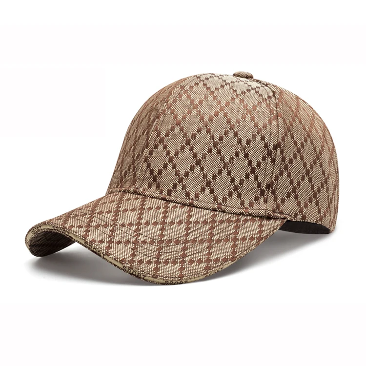 2024 fashion 100% polyester baseball cap luxury quality plaid gentleman baseball hats for mens