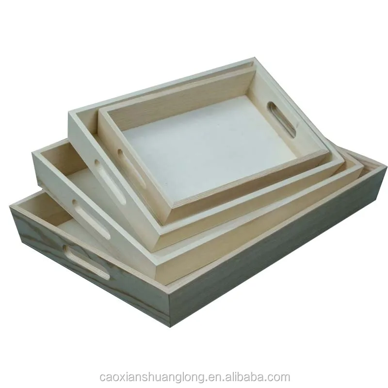 Pine Unfinished Raw Wooden Serving Tray for sale