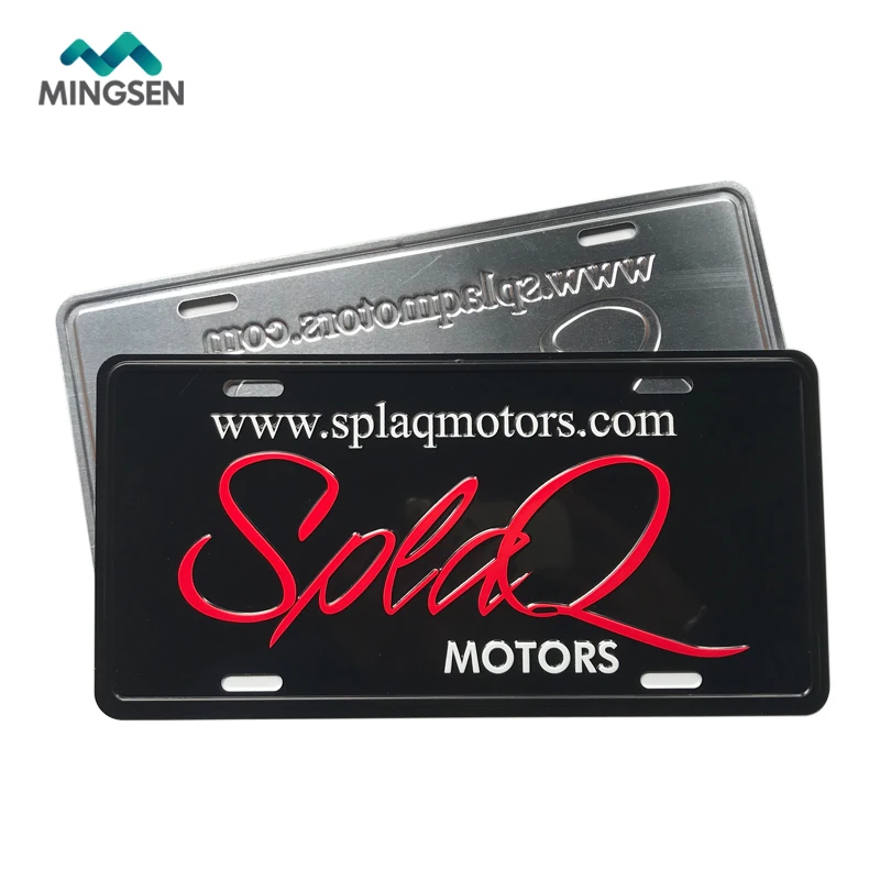 custom advertising aluminum decorative embossed car license plate