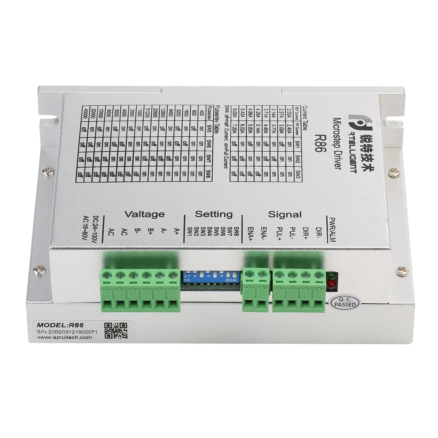 R86  2-phase open loop 2.4 - 7.2 A Nema 34 stepper motor driver electric motor