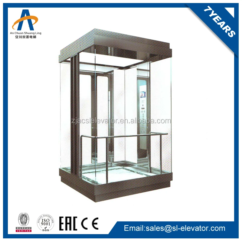 Small auto passenger  panoramic glass elevator for home lift