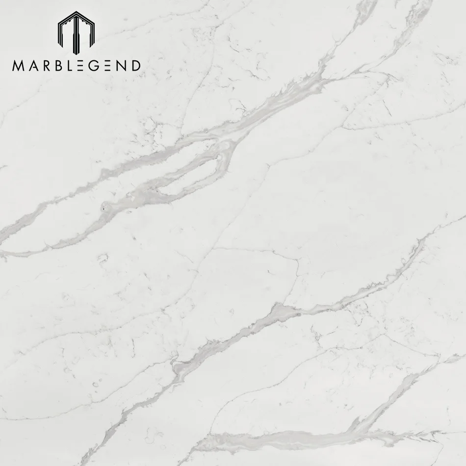 Wholesale calacatta white quartz marble stone largest size quartz slabs