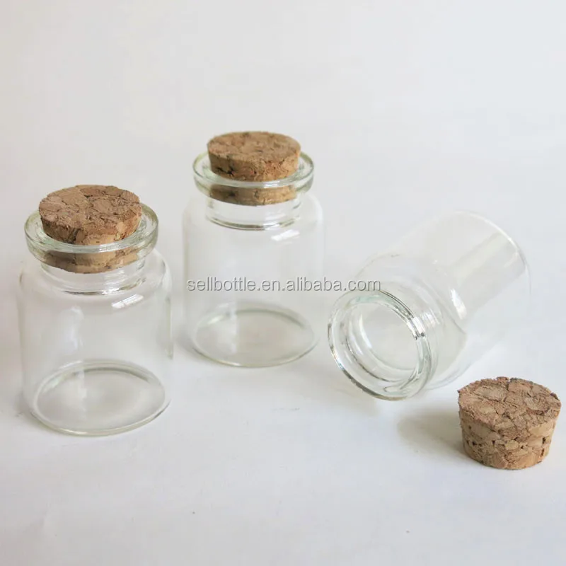 15ml clear glass cork bottle with stopper