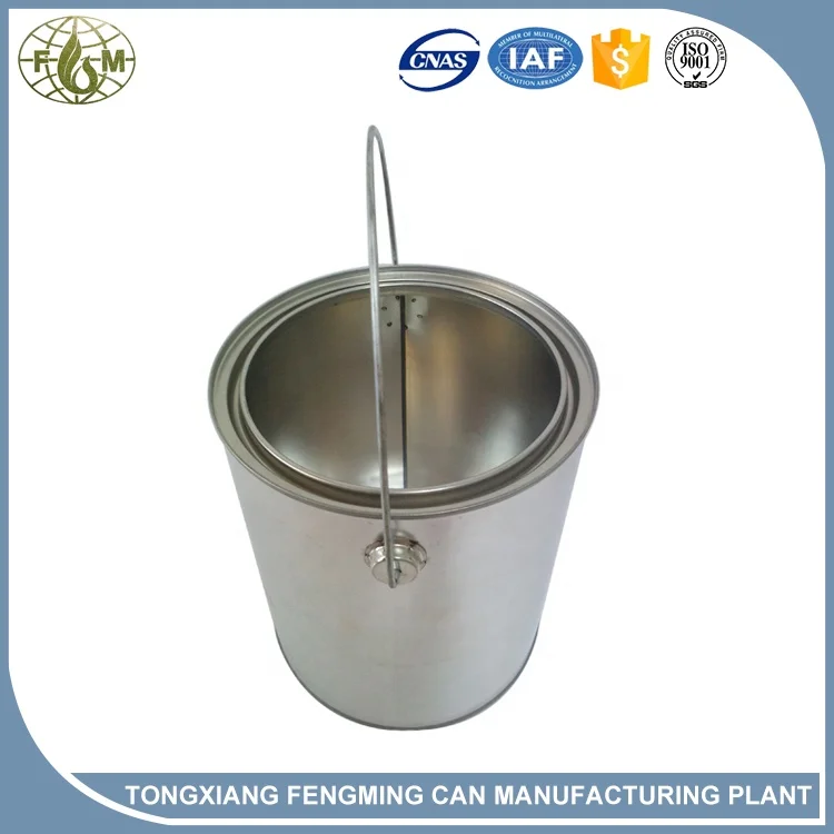 fengming empty round 1 gallon 4 liter clear metal paint tin can