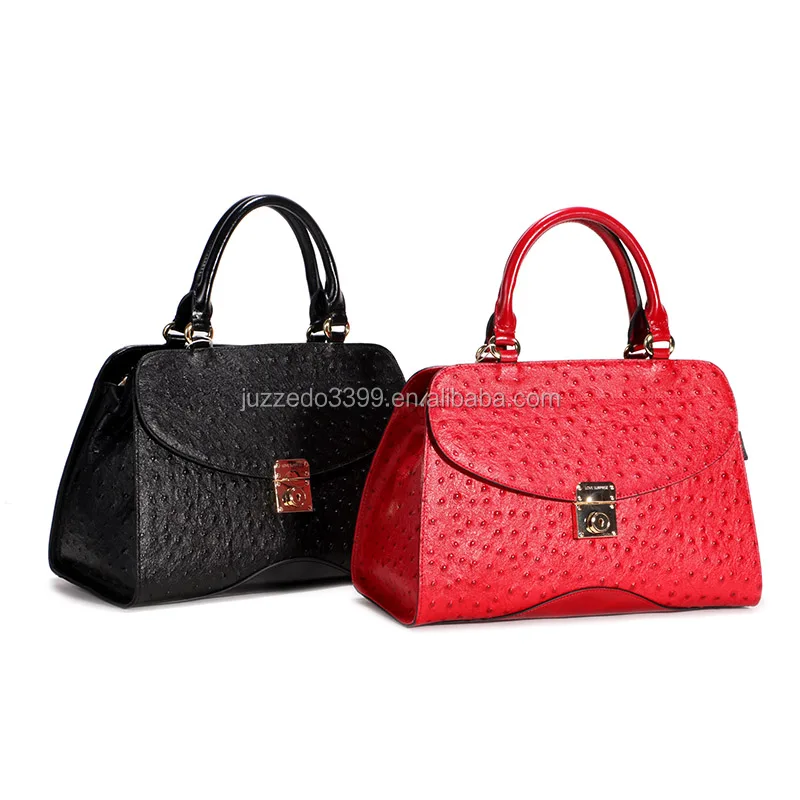 China top customized real leather hand bag/Ostrich pattern tote genuine leather bag women/lady real leather handbag