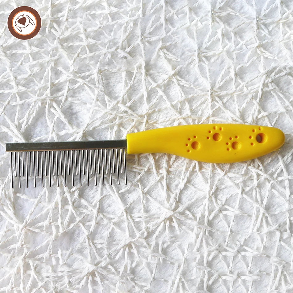 Plastic Paw Print Handle Length Teeth Pet Dog Cat Animal Puppy Poodle Hair Grooming Cleaning Comb